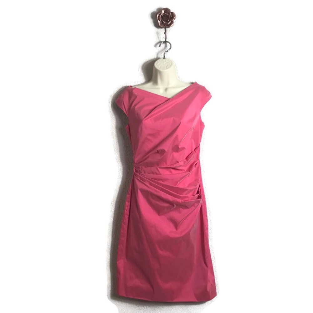 Teri Jon For Rikki Freeman Ruched Cocktail Dress